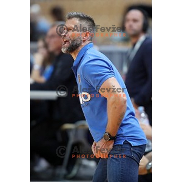 Tomaz Ocvirk in action during 1.NLB leasing League handball match between Koper and Celje Pivovarna Lasko in Koper, Slovenia on October 17, 2018