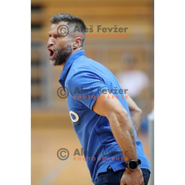 Tomaz Ocvirk in action during 1.NLB leasing League handball match between Koper and Celje Pivovarna Lasko in Koper, Slovenia on October 17, 2018