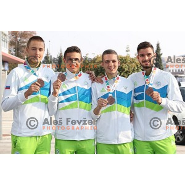 Slovenia Youth Olympic team from Buenos Aires Youth Olympic games at Ljubljana Airport on October 20, 2018