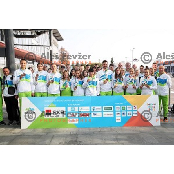 Slovenia Youth Olympic team from Buenos Aires Youth Olympic games at Ljubljana Airport on October 20, 2018