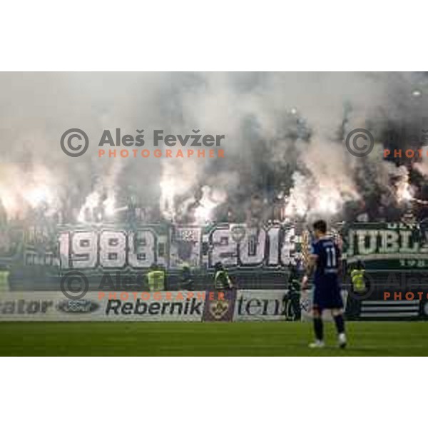 Green Dragons during soccer match between Maribor and Olimpija, Round 14 of PLTS 2018/19, played in Ljudki vrt, Maribor, Slovenia on October 27, 2018