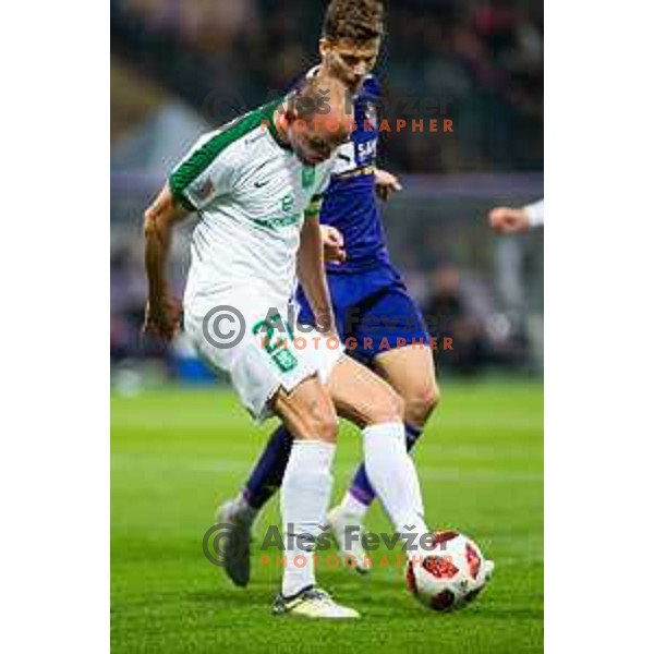 Aris Zarifovic in action during soccer match between Maribor and Olimpija, Round 14 of PLTS 2018/19, played in Ljudki vrt, Maribor, Slovenia on October 27, 2018