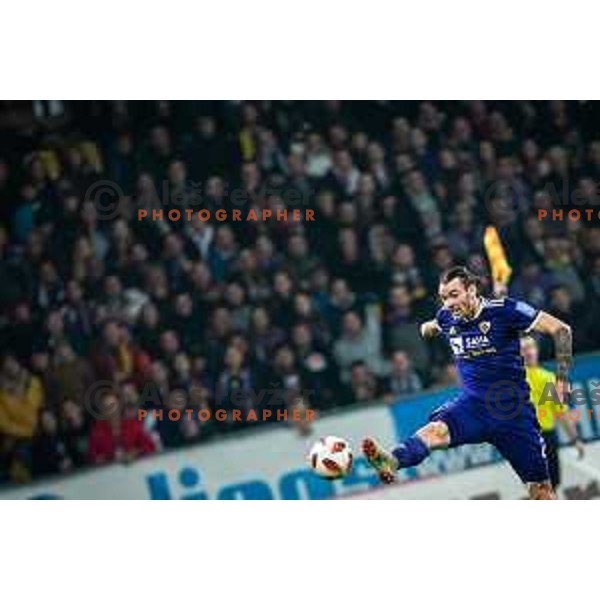 Denis Klinar in action during soccer match between Maribor and Olimpija, Round 14 of PLTS 2018/19, played in Ljudki vrt, Maribor, Slovenia on October 27, 2018