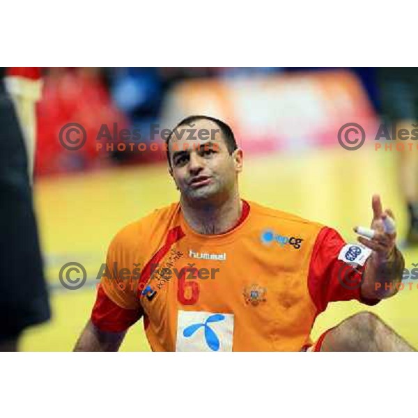 Norway, Stavanger, 24/01/2008. Ratko DJURKOVIC (6) during European Handball Championship main round match Poland - Montenegro.