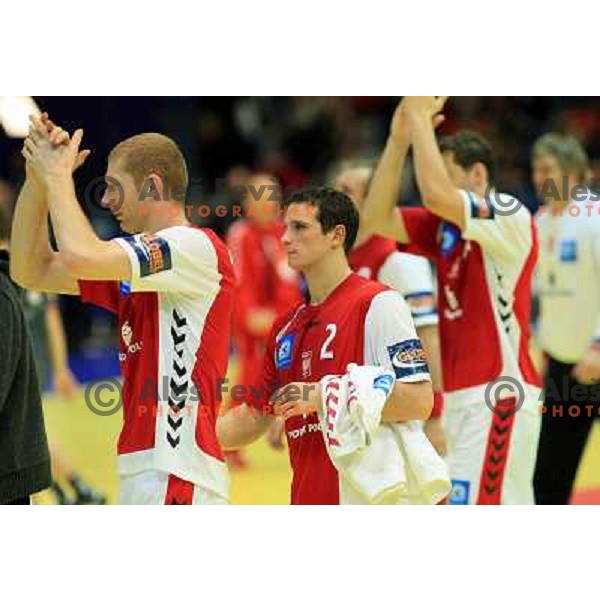 Norway, Stavanger, 24/01/2008. Polish team after European Handball Championship main round match Poland - Montenegro.
