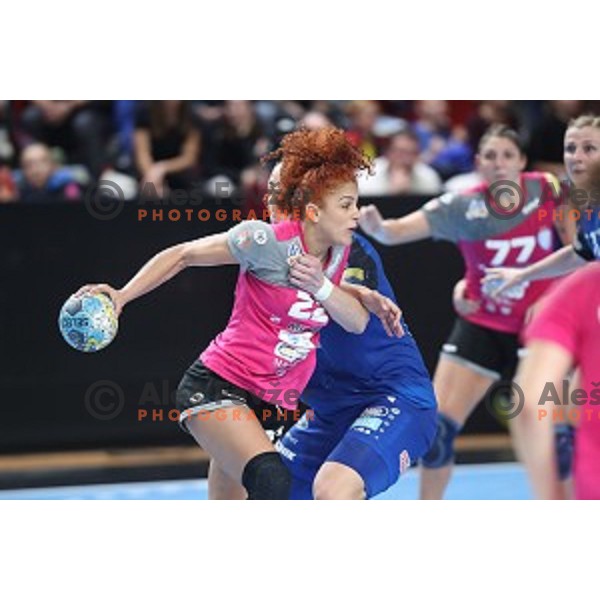 Lamprini Tsakalou in action during Women\'s EHF Champions League match between Krim Mercator (SLO) and Podravka Vegeta (CRO) in Kodeljevo Hall, Ljubljana on November 3, 2018
