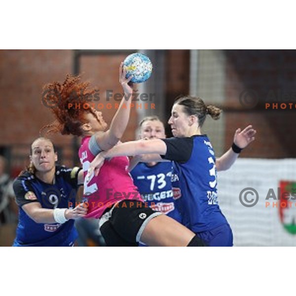 Lamprini Tsakalou in action during Women\'s EHF Champions League match between Krim Mercator (SLO) and Podravka Vegeta (CRO) in Kodeljevo Hall, Ljubljana on November 3, 2018