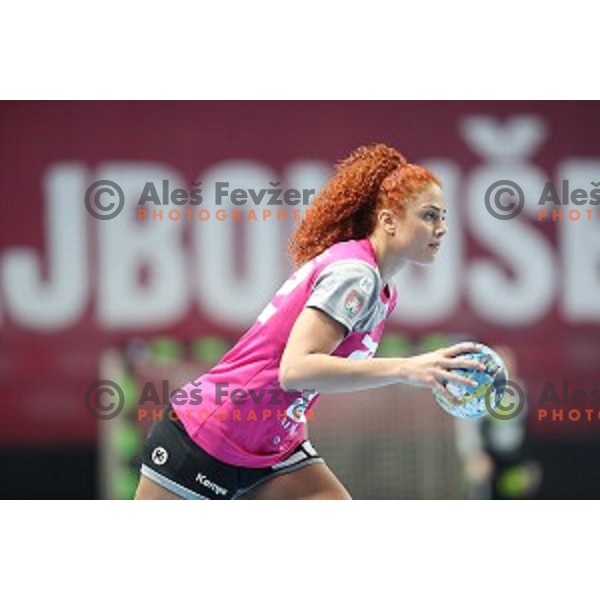 Lamprini Tsakalou in action during Women\'s EHF Champions League match between Krim Mercator (SLO) and Podravka Vegeta (CRO) in Kodeljevo Hall, Ljubljana on November 3, 2018