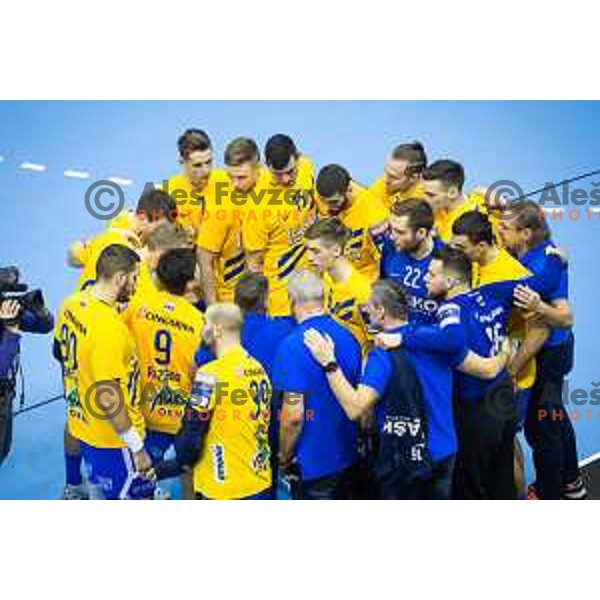 in action during handball match between Celje PL and HC Motor Zaporozhye, Velux EHF Champions League 2018/19, played in Zlatorog Arena, Celje, Slovenia on November 4, 2018
