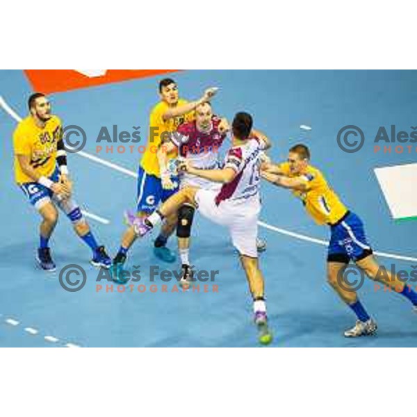in action during handball match between Celje PL and HC Motor Zaporozhye, Velux EHF Champions League 2018/19, played in Zlatorog Arena, Celje, Slovenia on November 4, 2018