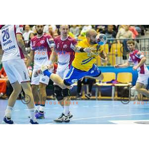 in action during handball match between Celje PL and HC Motor Zaporozhye, Velux EHF Champions League 2018/19, played in Zlatorog Arena, Celje, Slovenia on November 4, 2018