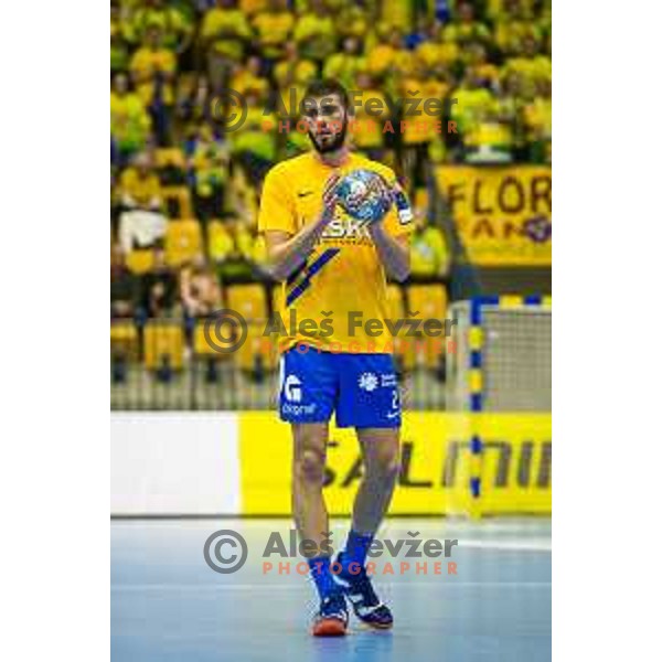 in action during handball match between Celje PL and HC Motor Zaporozhye, Velux EHF Champions League 2018/19, played in Zlatorog Arena, Celje, Slovenia on November 4, 2018