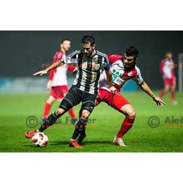 Alen Kozar in action during soccer match between Aluminij and Mura, Round 15 of PLTS 2018/19, played in Sportni park Kidricevo, Slovenia on November 4, 2018