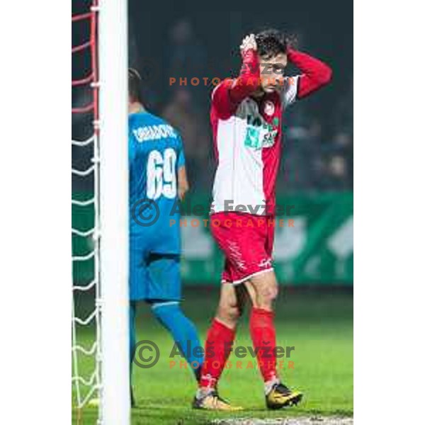 Ilija Martinovic in action during soccer match between Aluminij and Mura, Round 15 of PLTS 2018/19, played in Sportni park Kidricevo, Slovenia on November 4, 2018