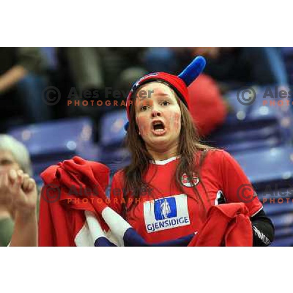 Norway, Lillehammer, 26/01/2008. Norwegean team supporter during the European Handball Championship 5/6 ranking rivalry match Sweden - Norway.