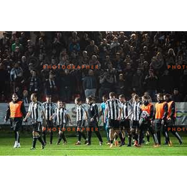 Players of Mura after the soccer match between Aluminij and Mura, Round 15 of PLTS 2018/19, played in Sportni park Kidricevo, Slovenia on November 4, 2018