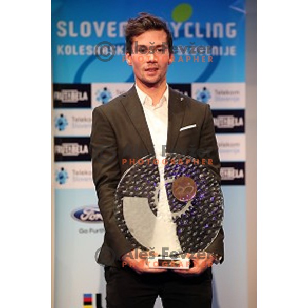 Primoz Roglic at Evening of Cycling Stars with award for best Slovenian cyclist in 2018 season at Ljubljana Castle, Slovenia on November 6, 2018