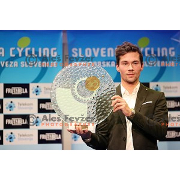 Primoz Roglic at Evening of Cycling Stars with award for best Slovenian cyclist in 2018 season at Ljubljana Castle, Slovenia on November 6, 2018