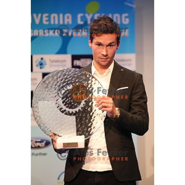 Primoz Roglic at Evening of Cycling Stars with award for best Slovenian cyclist in 2018 season at Ljubljana Castle, Slovenia on November 6, 2018