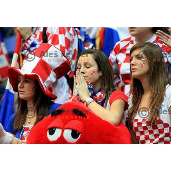 Norway, Lillehammer, 26/01/2008. Croatian team supporters during the European Handball Championship semifinal match Croatia - France.