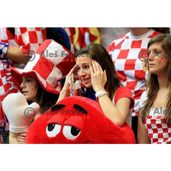 Norway, Lillehammer, 26/01/2008. Croatian team supporters during the European Handball Championship semifinal match Croatia - France.