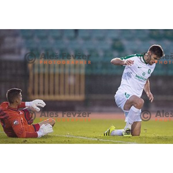 Rok Kronaveter in action during Prva liga Telekom Slovenije football match between Rudar and Olimpija, Velenje Slovenia on November 11, 2018