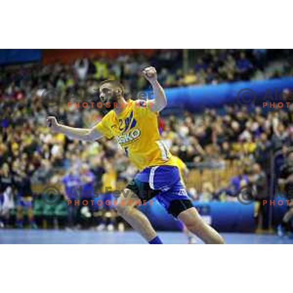 Branko Vujovic in action during handball match between Celje Pivovarna Lasko (SLO) and Zagreb (CRO) in Velux EHF Champions League 2018/19, played in Zlatorog Arena, Celje, Slovenia on November 18, 2018