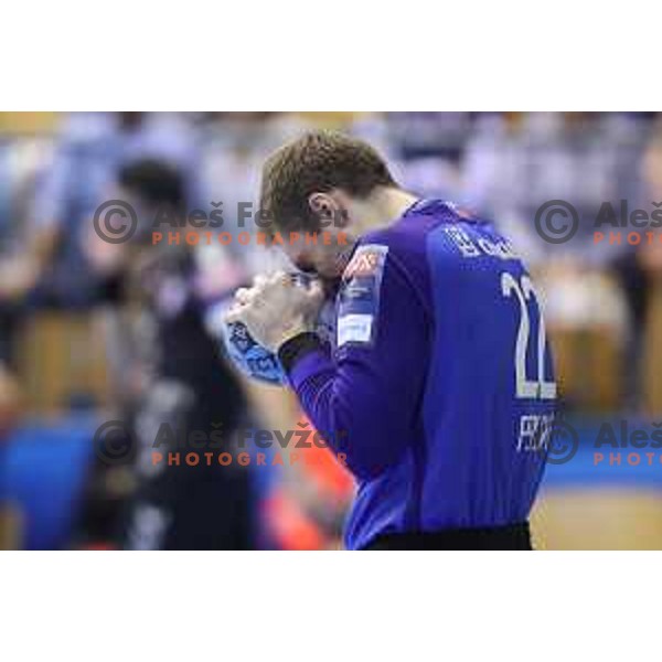 Klemen Ferlin in action during handball match between Celje Pivovarna Lasko (SLO) and Zagreb (CRO) in Velux EHF Champions League 2018/19, played in Zlatorog Arena, Celje, Slovenia on November 18, 2018