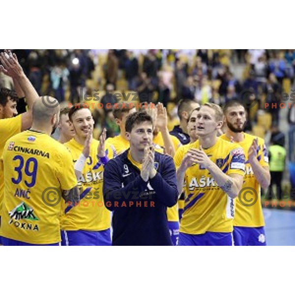 David Razgor in action during handball match between Celje Pivovarna Lasko (SLO) and Zagreb (CRO) in Velux EHF Champions League 2018/19, played in Zlatorog Arena, Celje, Slovenia on November 18, 2018