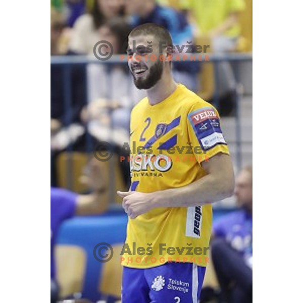 Branko Vujovic in action during handball match between Celje Pivovarna Lasko (SLO) and Zagreb (CRO) in Velux EHF Champions League 2018/19, played in Zlatorog Arena, Celje, Slovenia on November 18, 2018