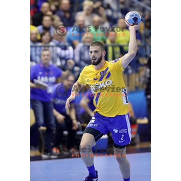 Branko Vujovic in action during handball match between Celje Pivovarna Lasko (SLO) and Zagreb (CRO) in Velux EHF Champions League 2018/19, played in Zlatorog Arena, Celje, Slovenia on November 18, 2018