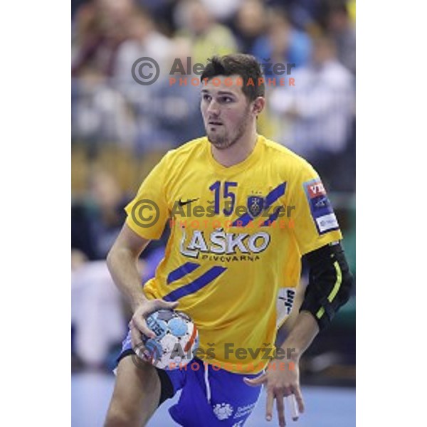 Drasko Nenadic in action during handball match between Celje Pivovarna Lasko (SLO) and Zagreb (CRO) in Velux EHF Champions League 2018/19, played in Zlatorog Arena, Celje, Slovenia on November 18, 2018