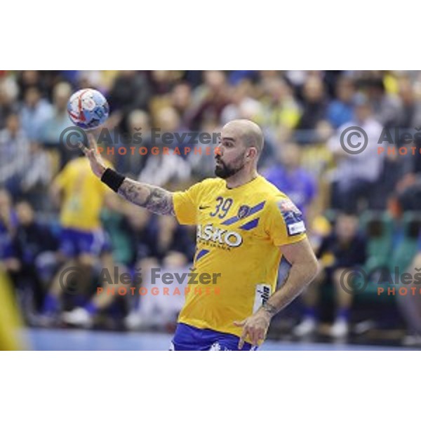 Igor Anic in action during handball match between Celje Pivovarna Lasko (SLO) and Zagreb (CRO) in Velux EHF Champions League 2018/19, played in Zlatorog Arena, Celje, Slovenia on November 18, 2018