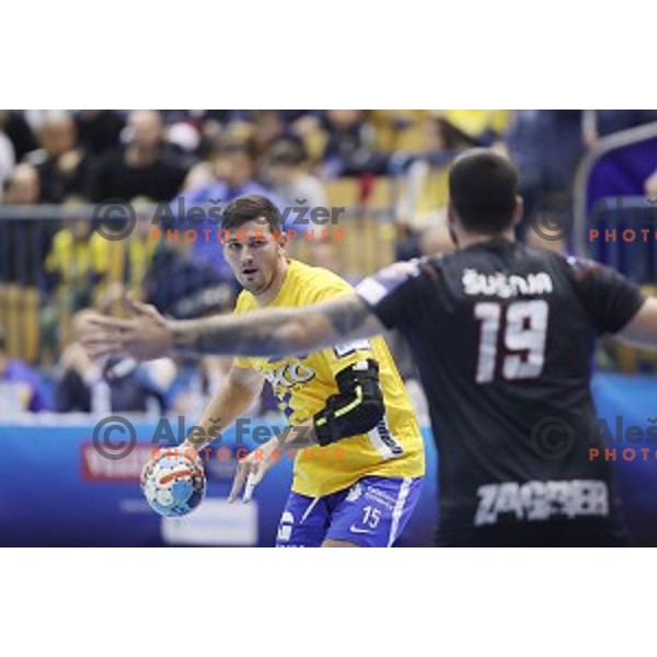 Drasko Nenadic in action during handball match between Celje Pivovarna Lasko (SLO) and Zagreb (CRO) in Velux EHF Champions League 2018/19, played in Zlatorog Arena, Celje, Slovenia on November 18, 2018