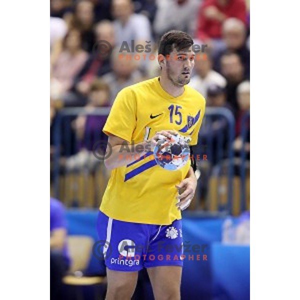 Drasko Nenadic in action during handball match between Celje Pivovarna Lasko (SLO) and Zagreb (CRO) in Velux EHF Champions League 2018/19, played in Zlatorog Arena, Celje, Slovenia on November 18, 2018