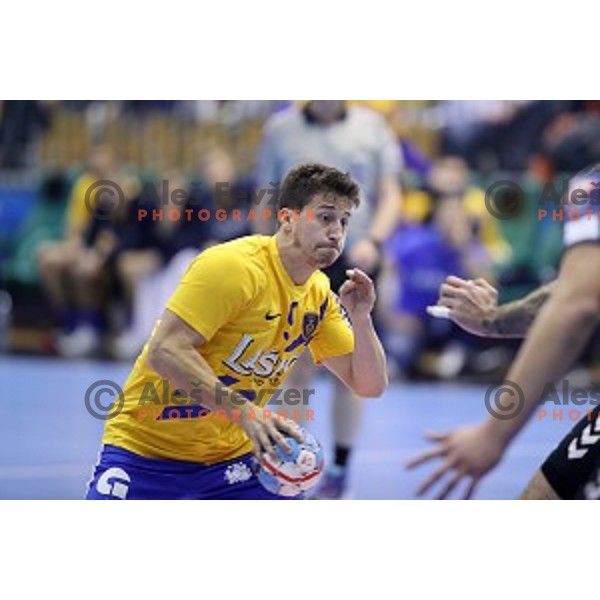 David Razgor in action during handball match between Celje Pivovarna Lasko (SLO) and Zagreb (CRO) in Velux EHF Champions League 2018/19, played in Zlatorog Arena, Celje, Slovenia on November 18, 2018