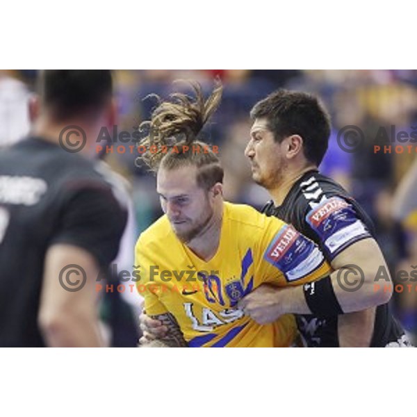 William Accambray in action during handball match between Celje Pivovarna Lasko (SLO) and Zagreb (CRO) in Velux EHF Champions League 2018/19, played in Zlatorog Arena, Celje, Slovenia on November 18, 2018