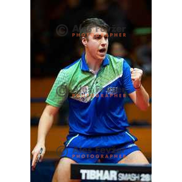 Darko Jorgic of Slovenia in action during table tennis European Championship 2019 qualifier match between Slovenia and Romania, played in Sports venue Osnovna sola 3, Murska Sobota, Slovenia on November 20, 2018