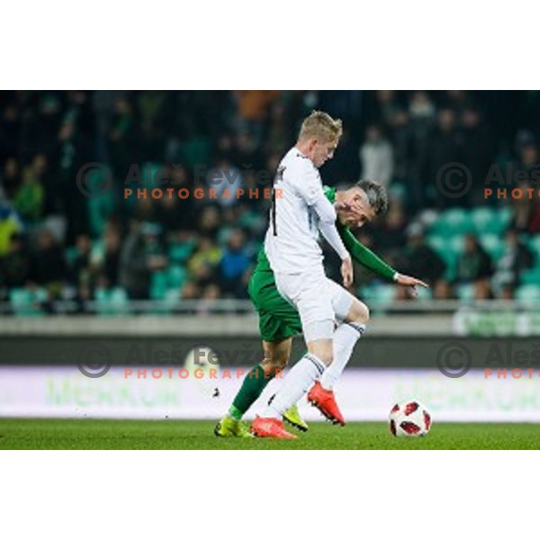Stefan Savic in action during Prva liga Telekom Slovenije football match between Olimpija and Mura in Arena Stozice, Ljubljana, Slovenia on November 23, 2018