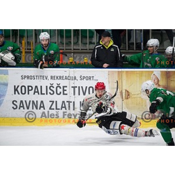 Nik Pem in action during Alps league ice hockey match between HK SZ Olimpija and Jesenice , Tivoli hall, Ljubljana, Slovenia on November 25, 2018