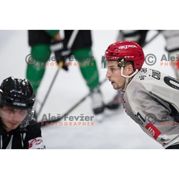 Aljosa Crnovic in action during Alps league ice hockey match between HK SZ Olimpija and Jesenice , Tivoli hall, Ljubljana, Slovenia on November 25, 2018