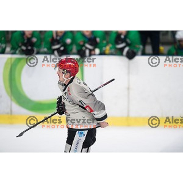 Luka Kalan in action during Alps league ice hockey match between HK SZ Olimpija and Jesenice , Tivoli hall, Ljubljana, Slovenia on November 25, 2018