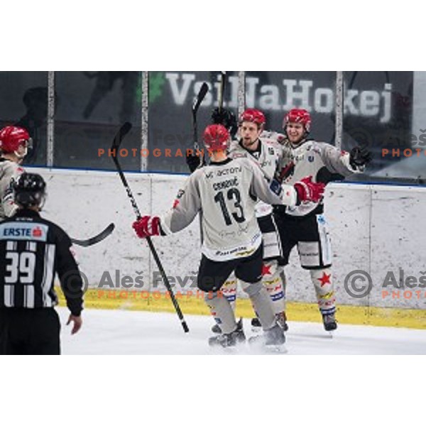 Jesenice in action during Alps league ice hockey match between HK SZ Olimpija and Jesenice , Tivoli hall, Ljubljana, Slovenia on November 25, 2018