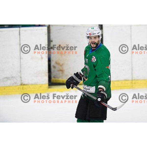 Gal Koren in action during Alps league ice hockey match between HK SZ Olimpija and Jesenice , Tivoli hall, Ljubljana, Slovenia on November 25, 2018