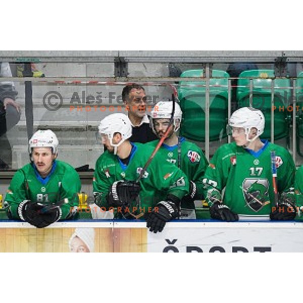 Jure Vnuk in action during Alps league ice hockey match between HK SZ Olimpija and Jesenice , Tivoli hall, Ljubljana, Slovenia on November 25, 2018
