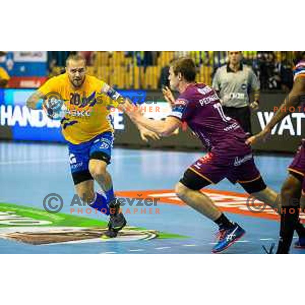 William Accambray in action during handball match between Celje PL and Nantes, Velux EHF Champions League 2018/19, played in Zlatorog Arena, Celje, Slovenia on December 2, 2018