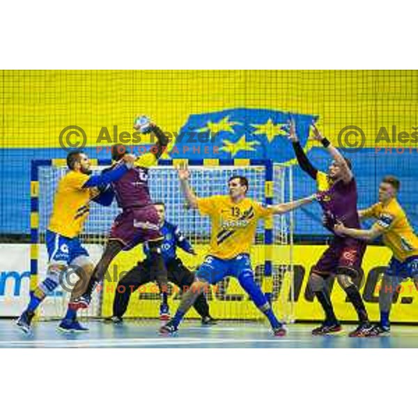 Josip Sarac in action during handball match between Celje PL and Nantes, Velux EHF Champions League 2018/19, played in Zlatorog Arena, Celje, Slovenia on December 2, 2018