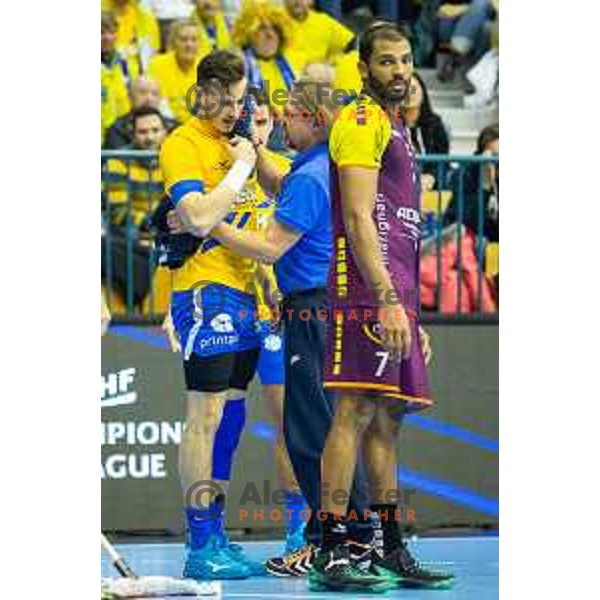 Jaka Malus during handball match between Celje PL and Nantes, Velux EHF Champions League 2018/19, played in Zlatorog Arena, Celje, Slovenia on December 2, 2018