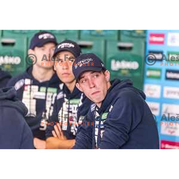 Slovenia ski jumping team press conference in Lasko, Slovenia on December 4, 2018