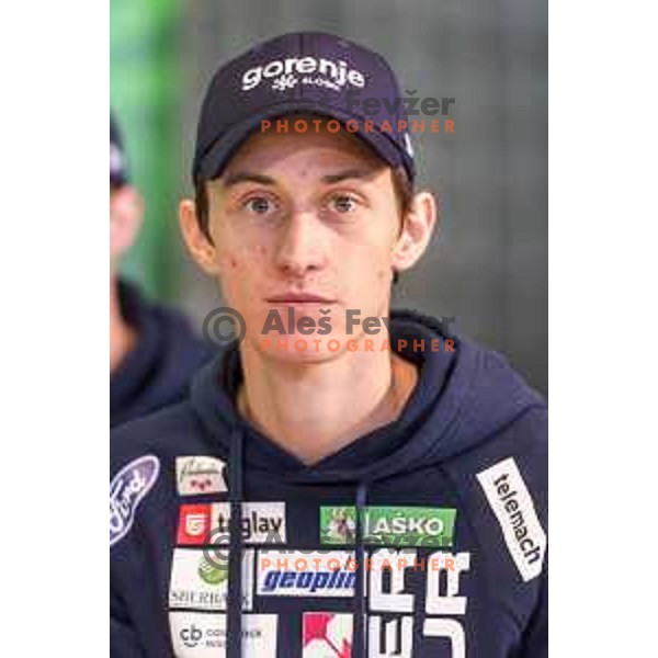 Peter Prevc of Slovenia ski jumping team during press conference in Lasko, Slovenia on December 4, 2018